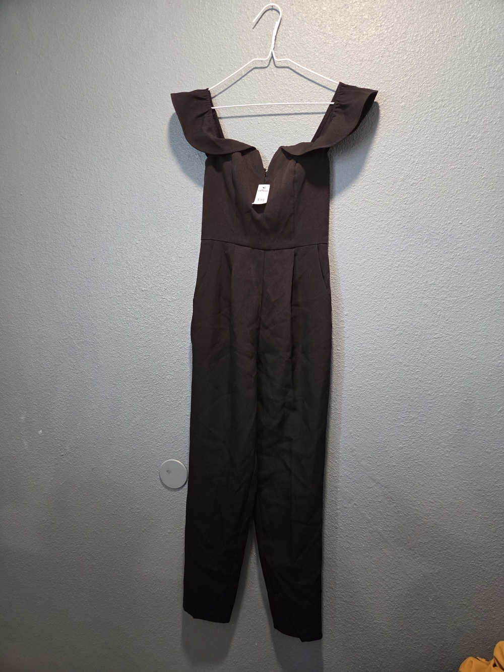 Express Black Off-Shoulder Jumpsuit